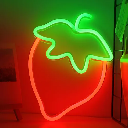 Vista 10 de ENUOLI Letreros de neón de plátano, arte decorativo para fiesta, luz de Plátano colgante 1