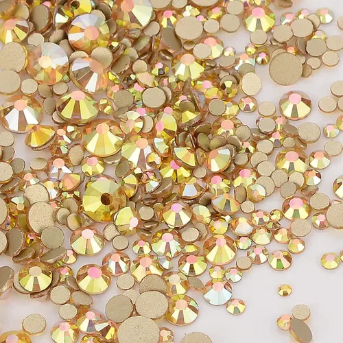 Vista 15 de Dowarm 2650 unidades de pegamento de diamantes de imitación de cristal con parte trasera plana, 6 tamaños de 0.059 in, 0.079 in, 0.110 in, 0.189 in