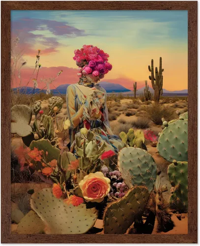 Vista 10 de Poster Master Póster de retrato de mujer, estampado de mariposa retro, arte de collage, arte femenino, arte femenino, arte moderno, arte floral