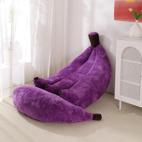 Vista 17 de Sofá de frijoles con otomana IEVENW en forma de banana, sofá de piso con reposapiés, cómodo sofá cama convertible para adultos, sofá de felpa