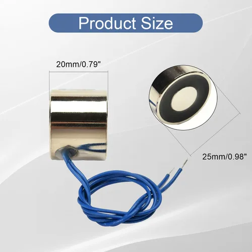 Vista 2 de Heyiarbeit 12V DC 50N Imán de elevación eléctrica electroimán solenoide Ascensor Holding 25mmx20mm