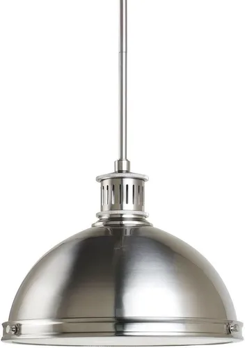 Vista 4 de Sea Gull Lighting One 65085-962-One - Colgante ligero, níquel cepillado