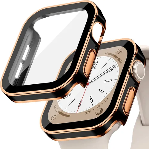 Vista 13 de Protección de Pantalla EIHAIHIS para Apple Watch Funda Serie 11 10 9 SE 8 7 6 5 4 40mm 44mm 41mm 45mm 42mm 46mm Vidrio Templado Impermeable PC