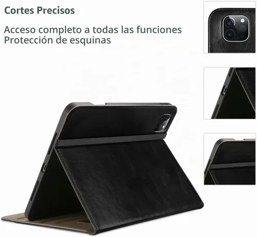 Vista 8 de ProCase Funda de piel sintética para iPad Pro de 11 pulgadas 2025 M5 / 2024 M4 con correa de mano bolsillo frontal, cubierta de soporte de negocios