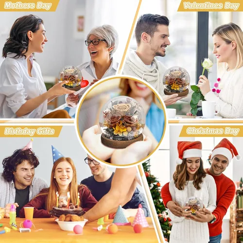 Vista 7 de Regalos para mujeres, esposa, mamá, abuela, flores preservadas en el día de la madre, aniversario, boda, Navidad, regalos de Acción de Gracias