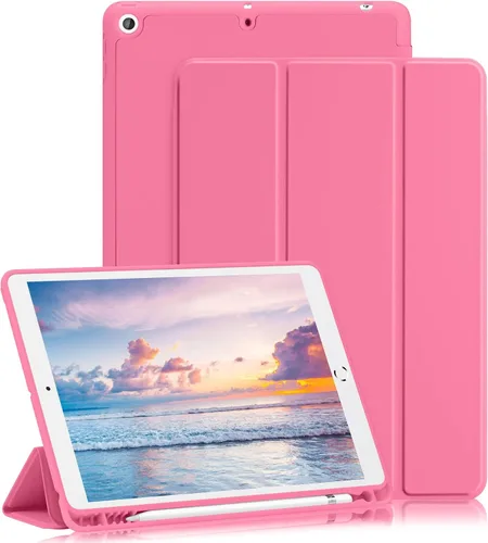 Vista 16 de Funda para iPad 8ª/7ª generación (2020/2019) iPad 10.2 pulgadas con soporte para lápices [encendido/apagado] funda protectora con soporte magnetico