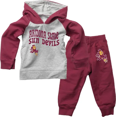 Vista 5 de Wes and Willy Conjunto de pantalón y sudadera con capucha universitaria para bebés y niños pequeños