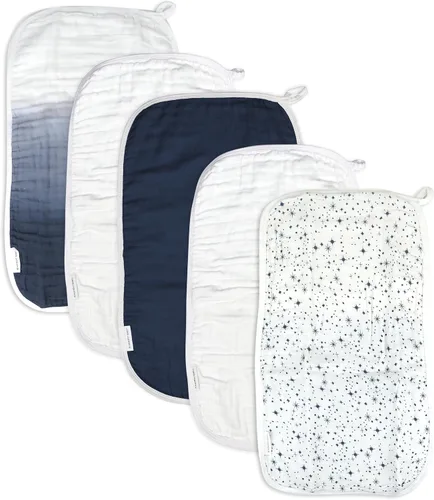Vista 13 de HonestBaby Paños para eructos multicapa de algodón orgánico para bebés, paquete múltiple, juego de patrones, talla única de EE Paquete de 5 patrones