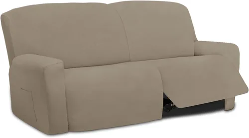 Vista 41 de Easy-Going - Funda elástica de microfibra para sofá reclinable seccional, suave vellón ajustable a tu sofá de 2 cuerpos, lavable, protector