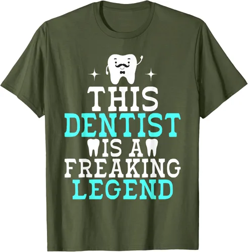 Vista 6 de Camiseta con texto en inglés «This Dentist is a freaking Legend Dentist», Negro