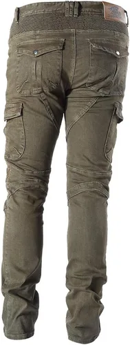 Vista 6 de Takuey Jeans de mezclilla para montar en motocicleta con protector de rodilla y cadera certificado CE