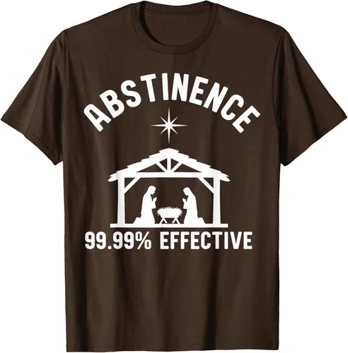 Vista 7 de Abstinence 99.99 Percent Effective Nativity Christmas Joke T-Shirt