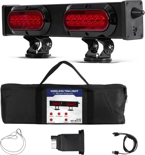 Vista 13 de Master Tailgaters Barra de luz inalámbrica de remolque de 19 pulgadas LED ultra brillante Luces de señal multifuncionales Montaje magnético