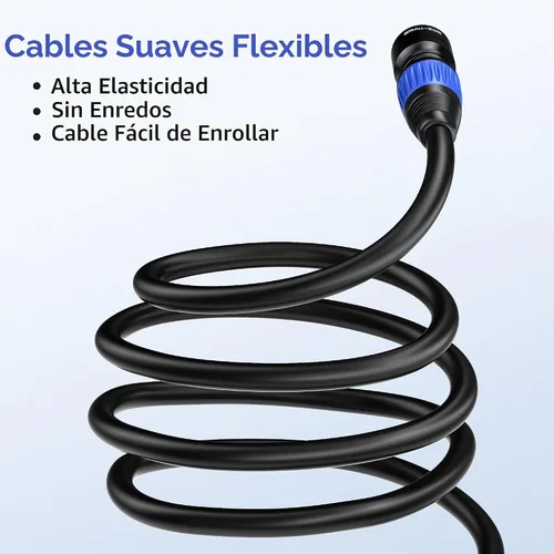 Vista 5 de SMALL-EYE Cables DMX de 5 pines de 3 pies, paquete de 2, 4 núcleos macho a