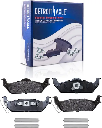 Vista 4 de Detroit Axle - Kit de frenos RWD para Ford F-150 Lincoln Mark LT 2004-2008, frenos de disco perforados y ranurados, rotores pastillas de freno
