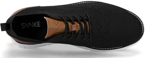 Vista 5 de Men's Casual Dress Oxfords Shoes Breathable Knit Leisure Fashion Sneakers Lightweight Comfortable Walking Shoes
