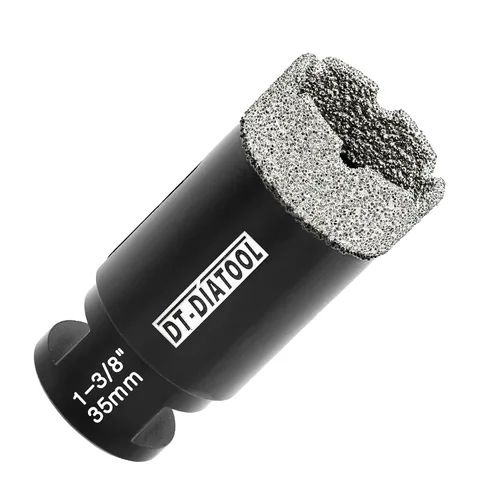 Vista 28 de DT-DIATOOL Broca de núcleo de diamante de 1/4 pulgada con hilo 5/8"-11 de vacío soldado para baldosas de porcelana, cerámica, gres, mármol, granito