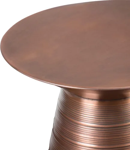 Vista 5 de SIMPLIHOME Sheridan - Mesa auxiliar redonda de metal sólido de 18 pulgadas de ancho x 20 pulgadas de alto en cobre envejecido, mesa decorativa