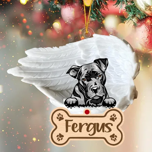 Vista 87 de Adorno de perro afgano de 1 ángel, adorno acrílico 2D personalizado conmemorativo para perros, regalo por pérdida de mascotas, regalo