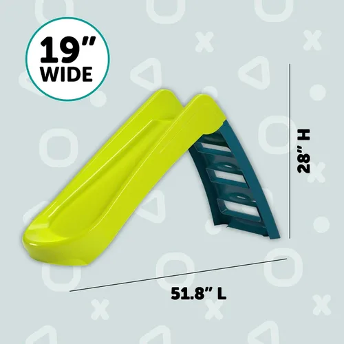 Vista 4 de Fun N Fold Slide para niños, juego para interiores o exteriores con escalones anchos y superficie deslizante suave para un juego activo seguro