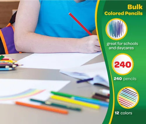 Vista 6 de Crayola paquete para clase con 240 unidades de lápices de colores, 12 colores surtidos (68 - 8024)