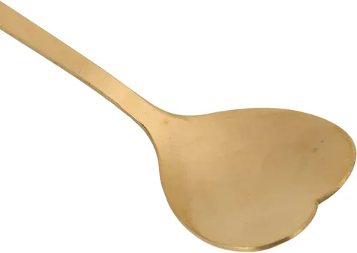 Vista 7 de Pssopp 2 cucharas de postre de café, diseño en forma de corazón, cuchara de metal para agitar, té, postre, bebidas, helado, Oro, Moderno