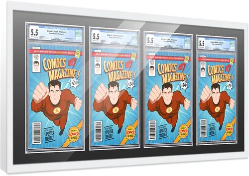 Vista 44 de Poster Palooza Marco de cómics con paspartú para 1 cómic de grado CGC, CBCS o PGX, marco de cómic de bronce para cómic de 8.125 x 13 pulgadas