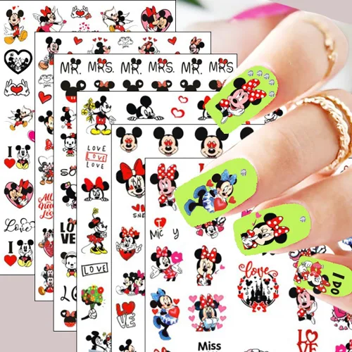 Vista 6 de Calcomanías de arte de uñas de San Valentín, calcomanías autoadhesivas 3D, diseño de corazón romántico, diseño de corazón romántico, calcomanías