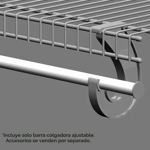 Vista 2 de ClosetMaid 2050 varilla clóset ajustable para colgar superdeslizante, 2' a 4