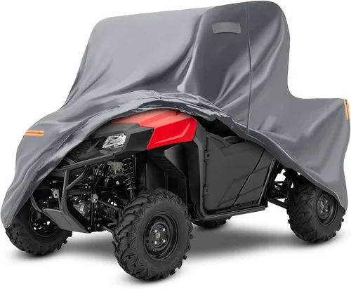 Vista 13 de Funda impermeable UTV compatible con Can-am Defender de 2 plazas, 6 capas para todo tipo de clima, con rejillas de ventilación, cremallera de puerta