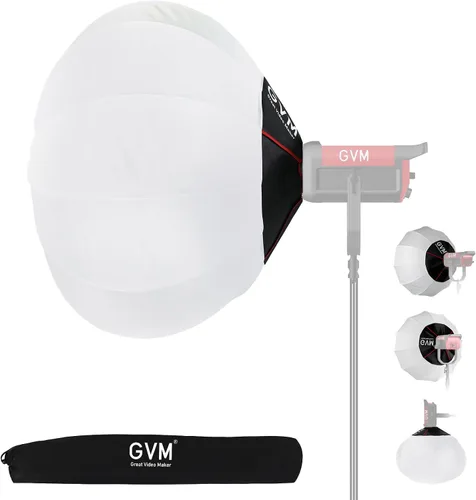 Vista 8 de GVM - Modificador de luz suave para linterna de 26 pulgadas/25.6 in, ajuste rápido, plegable, para GVM SD80D SD200B SD300B SD400B SD500B SD650B