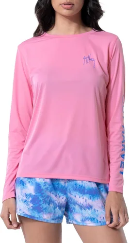 Vista 12 de Guy Harvey Camiseta de manga larga con protección solar UPF 50+ para mujer Azul celeste