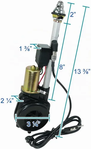 Vista 3 de Spec-D Tuning ANT-105A sintonizador kit de repuesto de mástil de antena de radio AM/FM, cableado, cable, 12 V de potencia