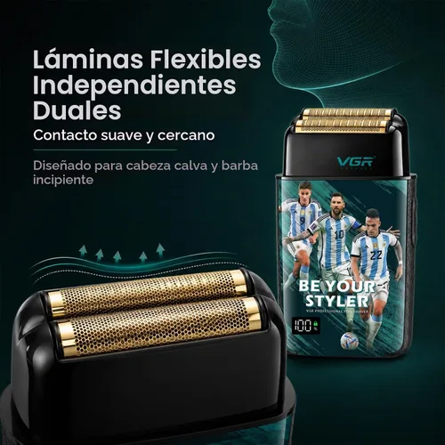 Vista 2 de VGR Afeitadora de lámina de flexión doble 309 para hombres calvos con 3
