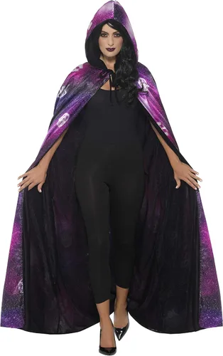 Vista 4 de Smiffys - 45118 - Cabo Deluxe Reversible Galaxy Ouija - Negro y Morado - Talla única