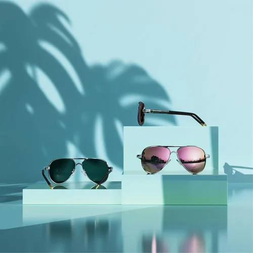 Vista 3 de ROCKNIGHT Gafas de sol polarizadas de estilo aviador para hombres y mujeres, con montura metálica, estilo Flat Top, gafas de sol ligeras