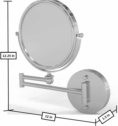 Vista 8 de Mirror Image Kimball & Young 22740 22740 22740 - Espejo de pared cromado de doble brazo, cromo pulido - 22740