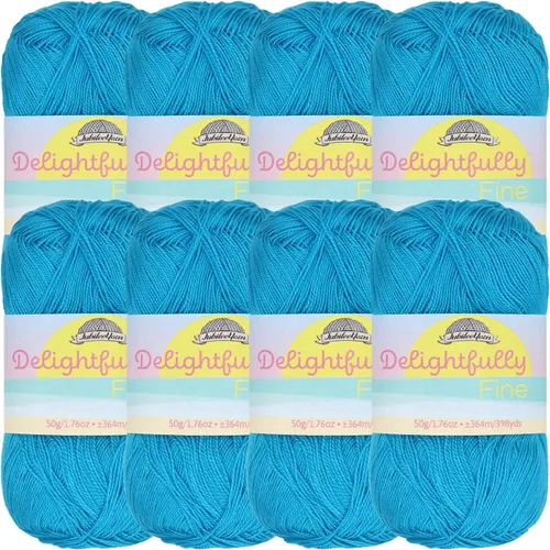 Vista 13 de JubileeYarn - Ovillo de hilo deliciosamente fino, 1.76 oz/madeja de rayón de bambú, color rosa polvo, 4 madejas