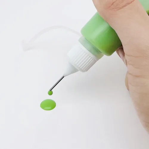 Vista 6 de 12 botellas con punta de aguja, botellas de plástico con cuentagotas de 4 onzas, con 2 mini embudo para manualidades de papel, tapa blanca Blanco