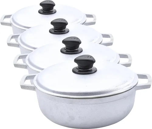 Vista 11 de IMUSA Caldero - Olla con tapa de aluminio de 2 cuartos de galón, aluminio fundido, perfecta para servir grupos pequeños, asas remachadas, fabricada