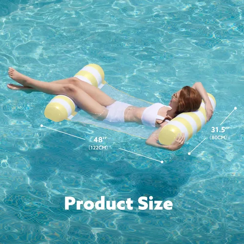 Vista 7 de SLOOSH 4 Packs Strip Type Hammock Pool Floats Adults, 4-in-1 Multi-Purpose Inflatable Pool Floaties PVC Water Hammock Lounge