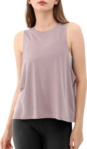 Vista 2 de ODODOS Paquete de 3 camisetas sin mangas sueltas para mujer, camisetas sin mangas para gimnasio, atletismo, entrenamiento, camisetas de yoga