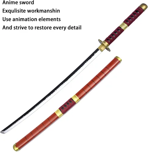 Vista 4 de Anime Sword 41 inch,Zorowado ichimonjiAnime Original Texture,for Role-Playing and Collection, with One Display Stand