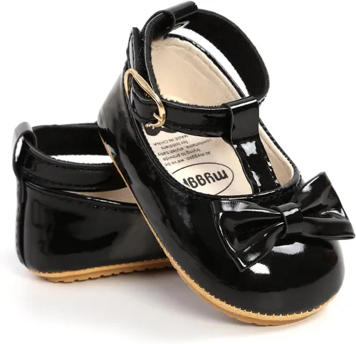 Vista 5 de Zapatos planos Mary Jane para bebés y niñas con Bownot, suela suave, suela suave, piel sintética, recién nacidos, primeros pasos, para fiesta