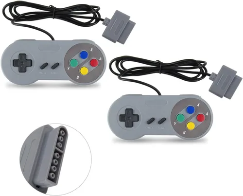Vista 8 de Veanic - Paquete de 2 unidades de repuesto para mando de gamepad compatible con SNES - Conector de 7 pines