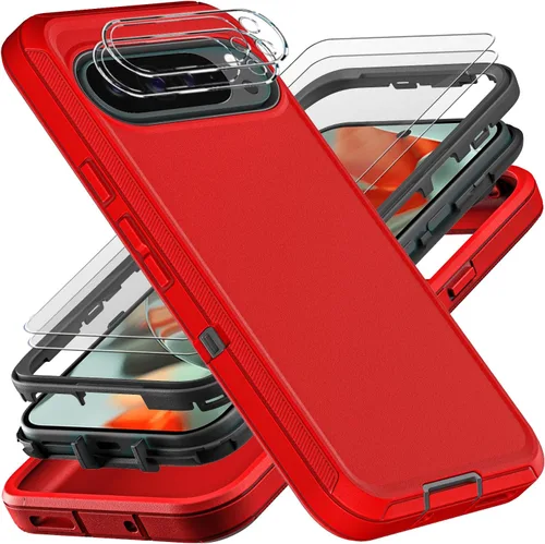 Vista 8 de YKHJKLEC Funda para Google Pixel 10 Pro XL, grado militar 3 en 1, resistente a prueba de golpes, caídas y polvo, con 2 protectores de pantalla