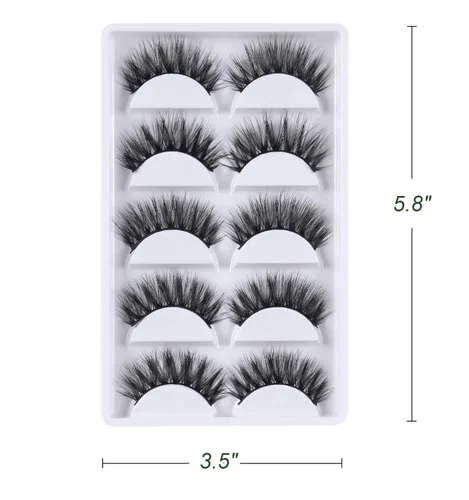 Vista 7 de Pestañas postizas 3D, pestañas postizas de visón sintético 3D, hechas a mano, dramáticas, gruesas, cruzadas, negras, naturales, esponjosas, largas