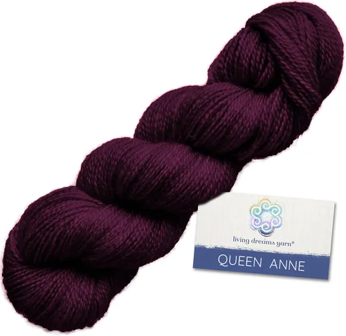 Vista 21 de Living Dreams Queen Anne LACE - Ovillo de lana 100% suave y lujosamente suave, color azul Arándano