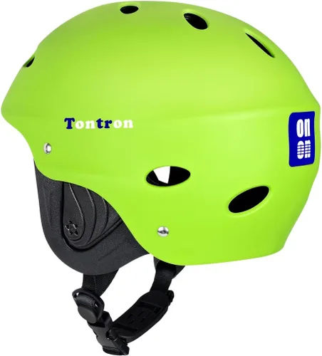 Vista 2 de Tontron Casco de kayak para adultos Wakeboard Esquí acuático Verde primavera mate