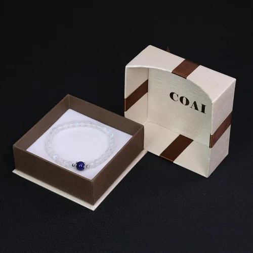 Vista 7 de COAI Pulsera de piedra lunar para mujer y niña, Piedra, Piedra lunar y amazonita